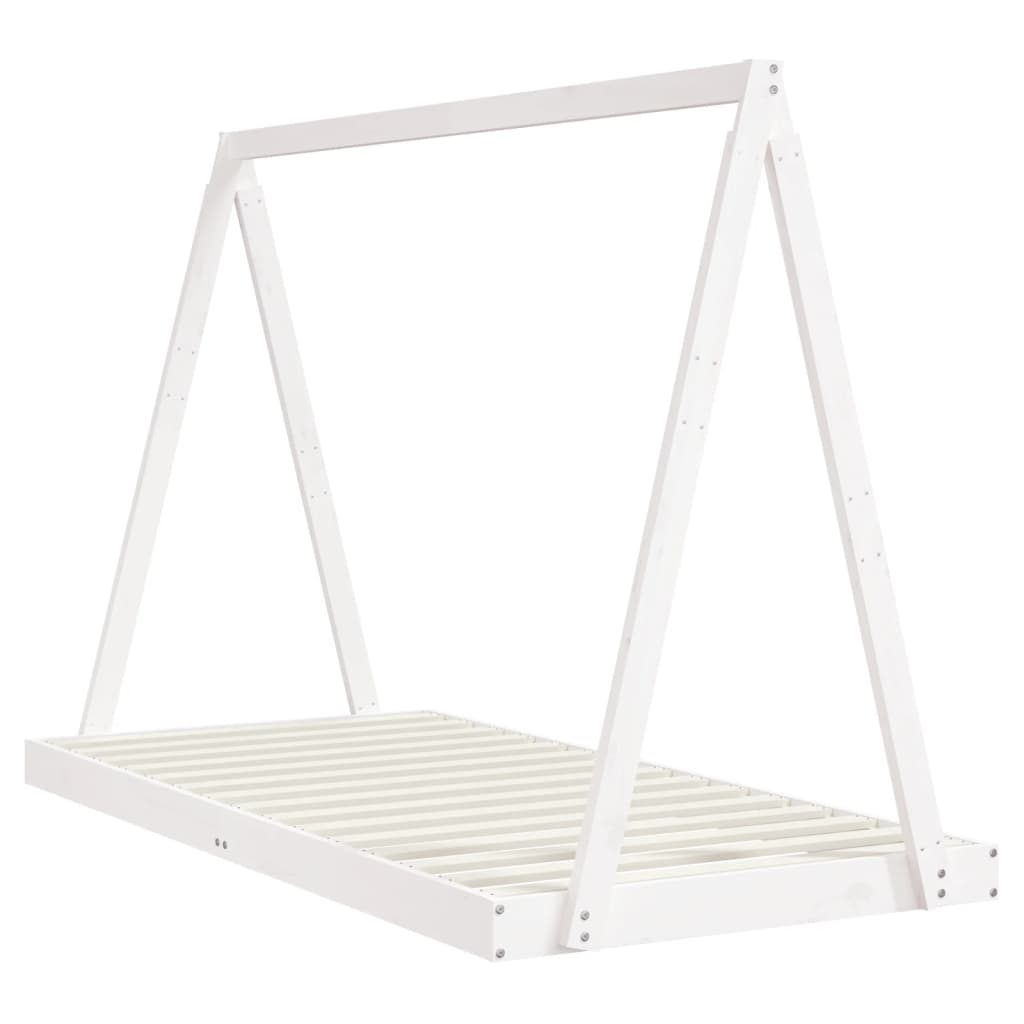 Kids Solid Wood Pine Bed Frame-Beds & Bed Frames-vidaXL-90 x 190 cm-White-Yes Bebe
