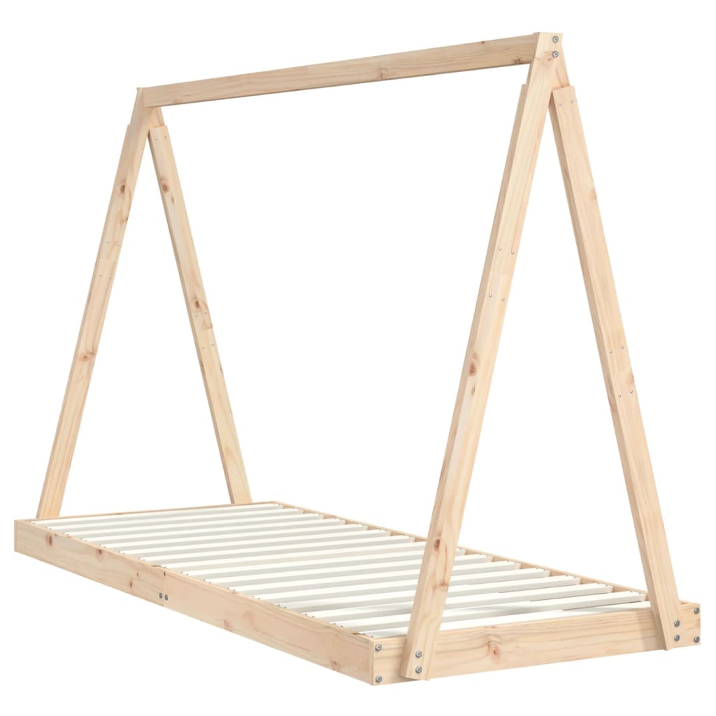 Kids Solid Wood Pine Bed Frame-Beds & Bed Frames-vidaXL-80 x 200 cm-Natural-Yes Bebe