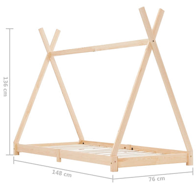Kids Triangular Bed Frame Solid Pine Wood-Beds & Bed Frames-vidaXL-Yes Bebe
