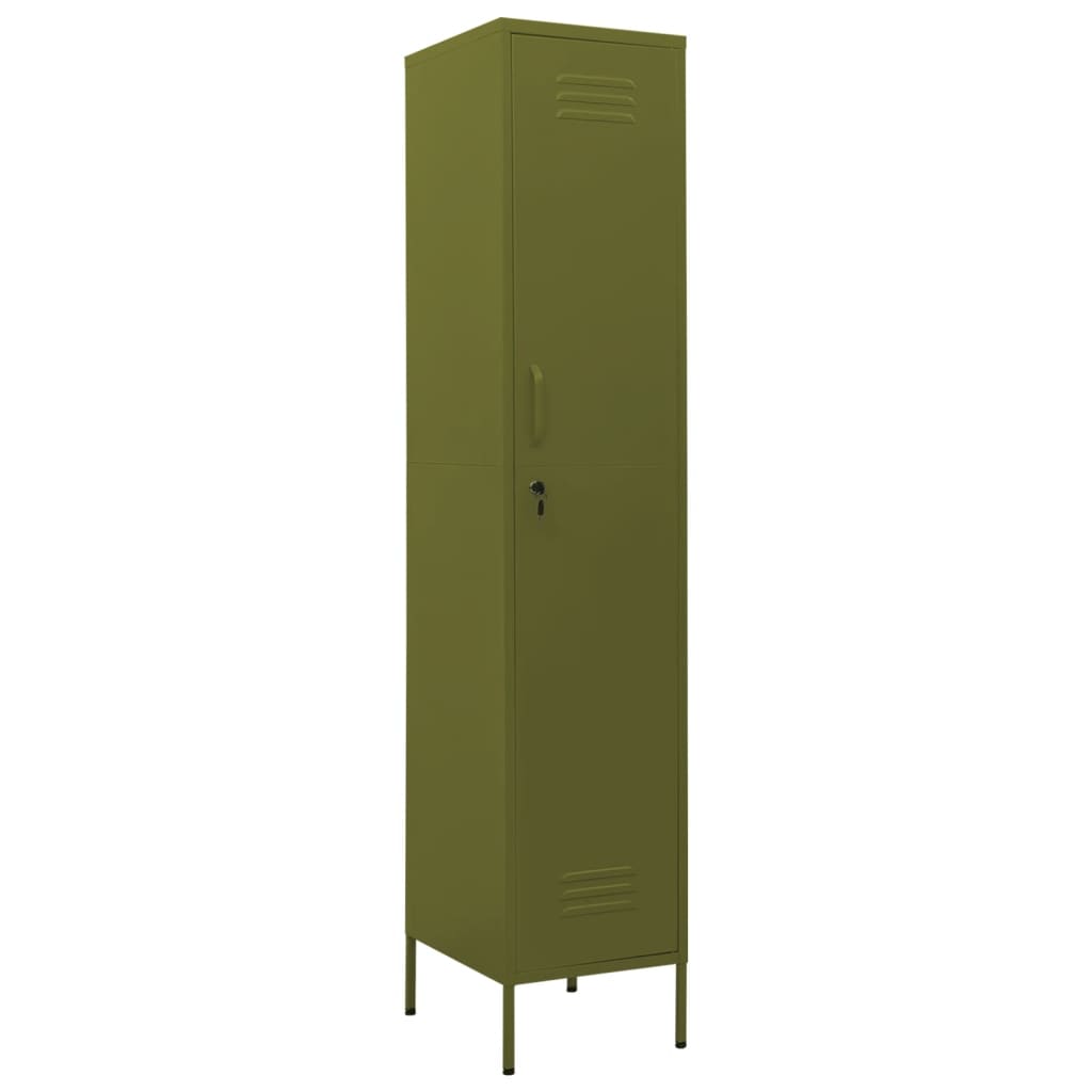 Locker Cabinet Olive Green 35x46x180 cm Steel-vidaXL-Yes Bebe