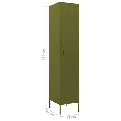 Locker Cabinet Olive Green 35x46x180 cm Steel-vidaXL-Yes Bebe