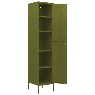 Locker Cabinet Olive Green 35x46x180 cm Steel-vidaXL-Yes Bebe