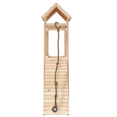 Playhouse with Climbing Wall Solid Wood Pine-vidaXL-Yes Bebe