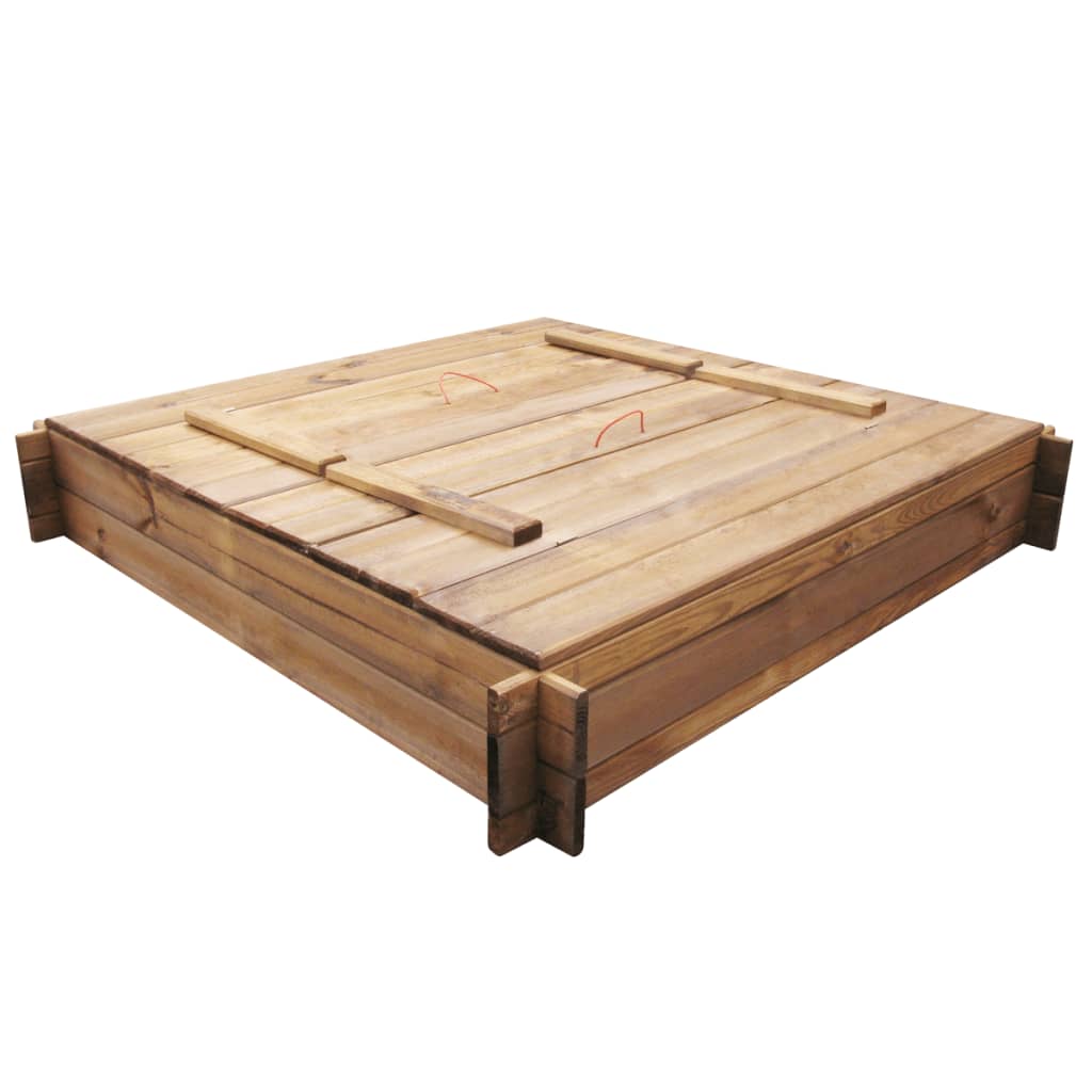 Square Sandbox- Brown Wood-Sandpits-vidaXL-Yes Bebe