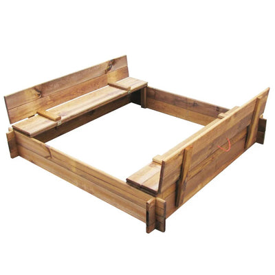Square Sandbox- Brown Wood-Sandpits-vidaXL-Yes Bebe