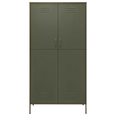 Wardrobe Olive Green 90x50x180 cm Steel-vidaXL-Yes Bebe