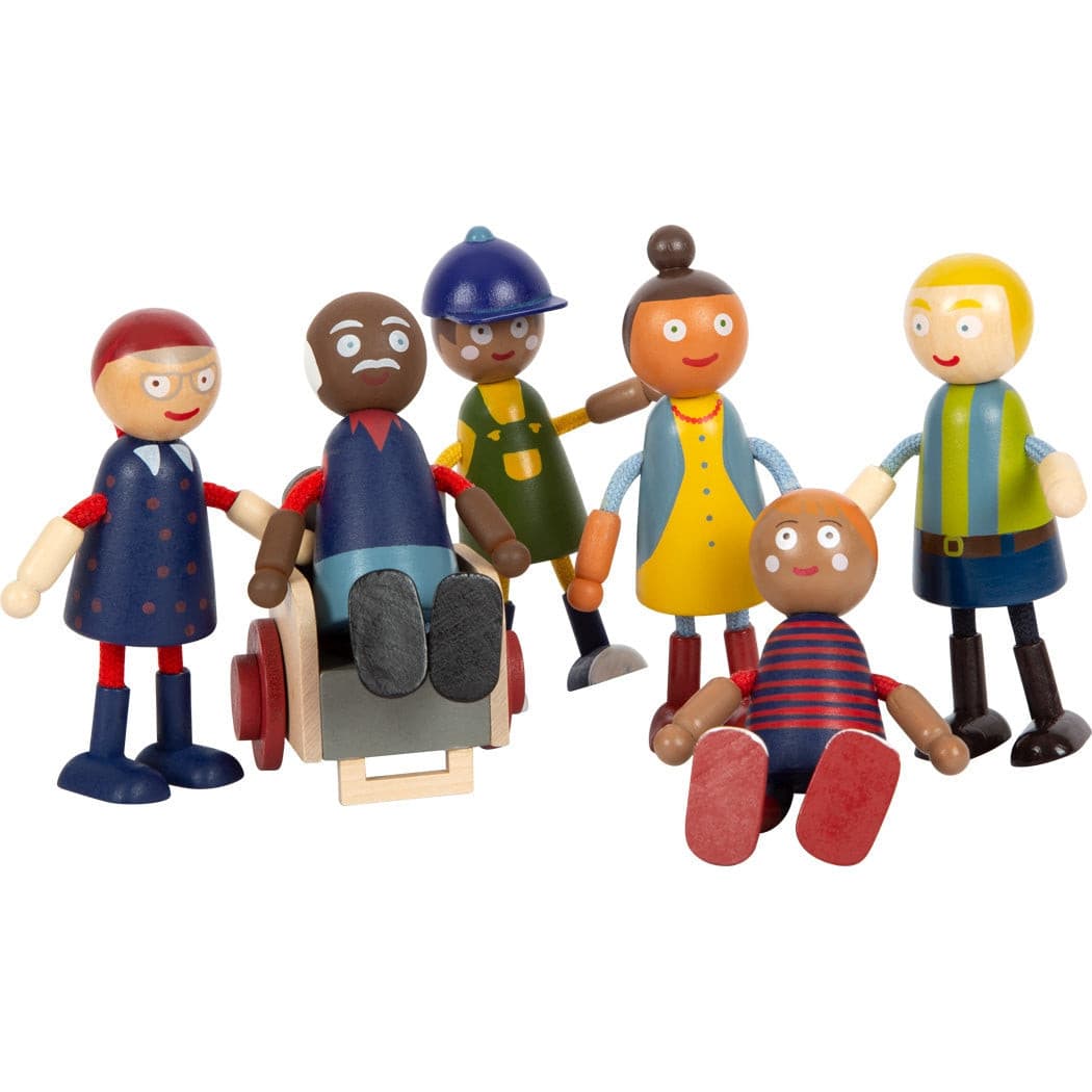 Bending Doll Family with Wheelchair