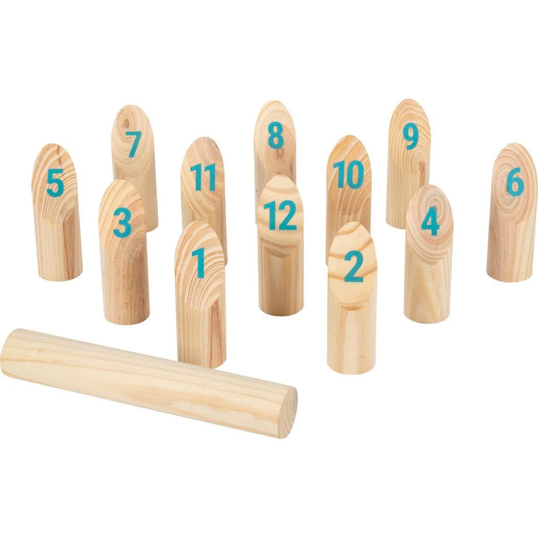 Kubb Viking Game with Numbered Pins