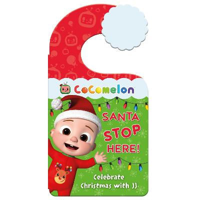 Official CoComelon: Santa Stop Here!: Celebrate Christmas with JJ and family with this festive book and door hanger-Books-Farshore-Yes Bebe