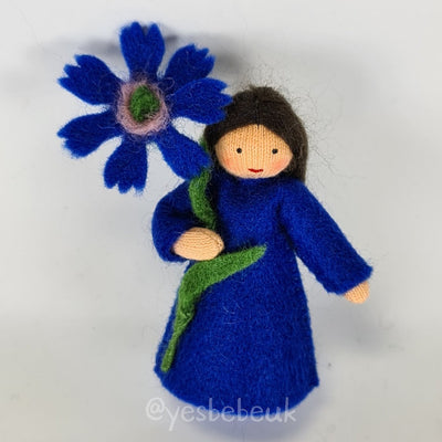 Bluebottle Doll with Flower in Hand