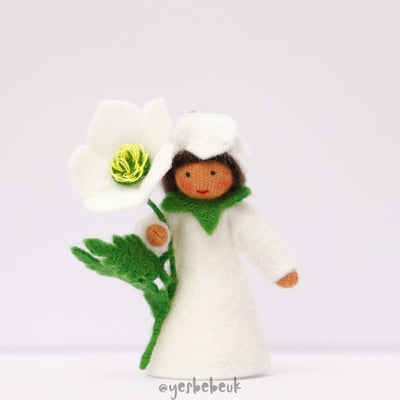 Christmas Rose Doll with Flower in Hand