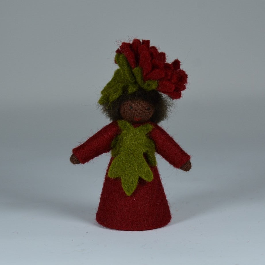 Michaelmas Daisy Boy Doll with Flower on Head - Dark Skin