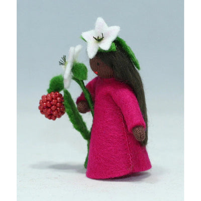 Raspberry Doll with Flower in Hand - Dark Skin