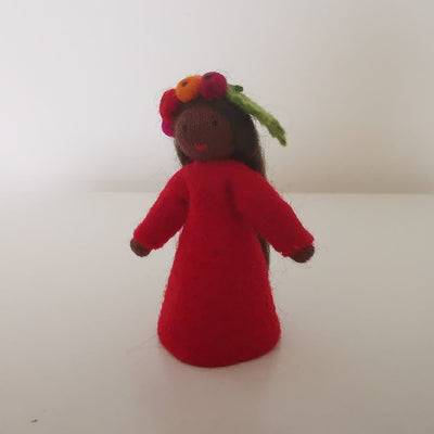 Redcurrant Doll with Flower on Head - Dark Skin