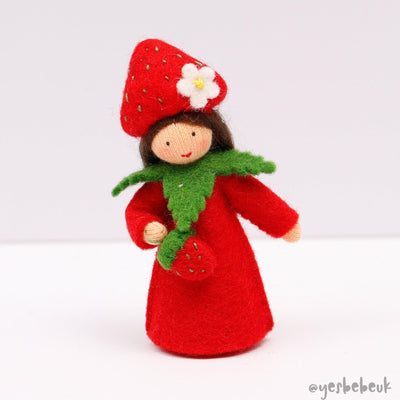 Strawberry Girl Doll with Flower on Head
