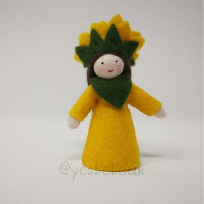Sunflower Girl Doll with Flower on Head