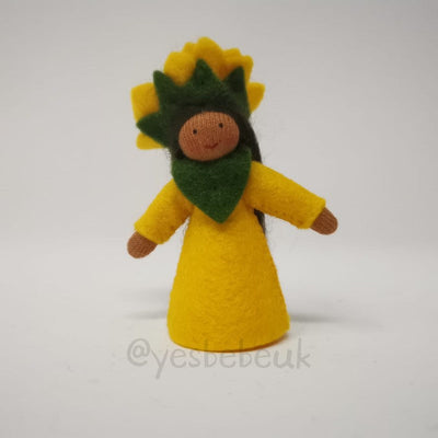 Sunflower Girl Doll with Flower on Head