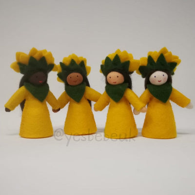 Sunflower Girl Doll with Flower on Head