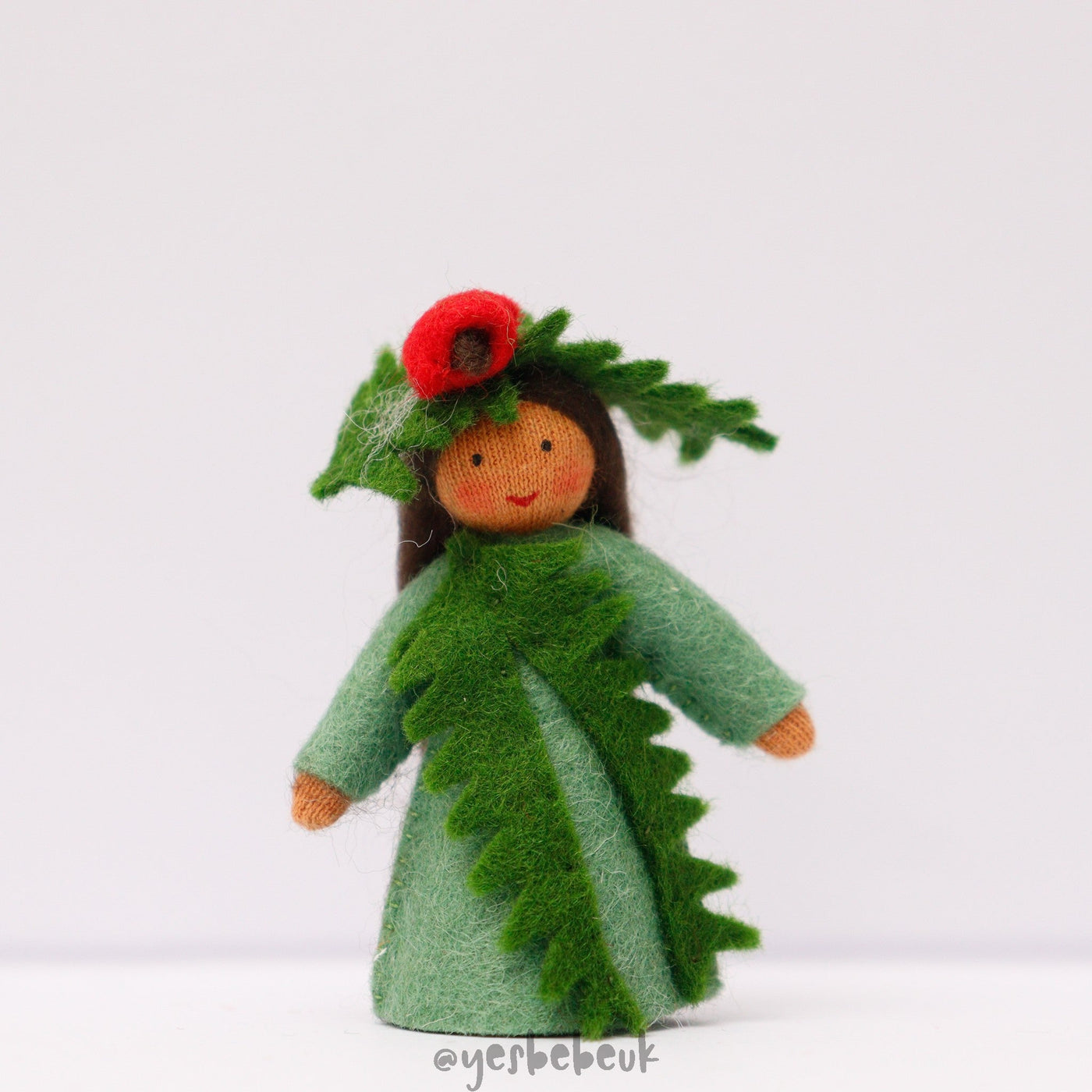 Yew Doll with Flower on Head