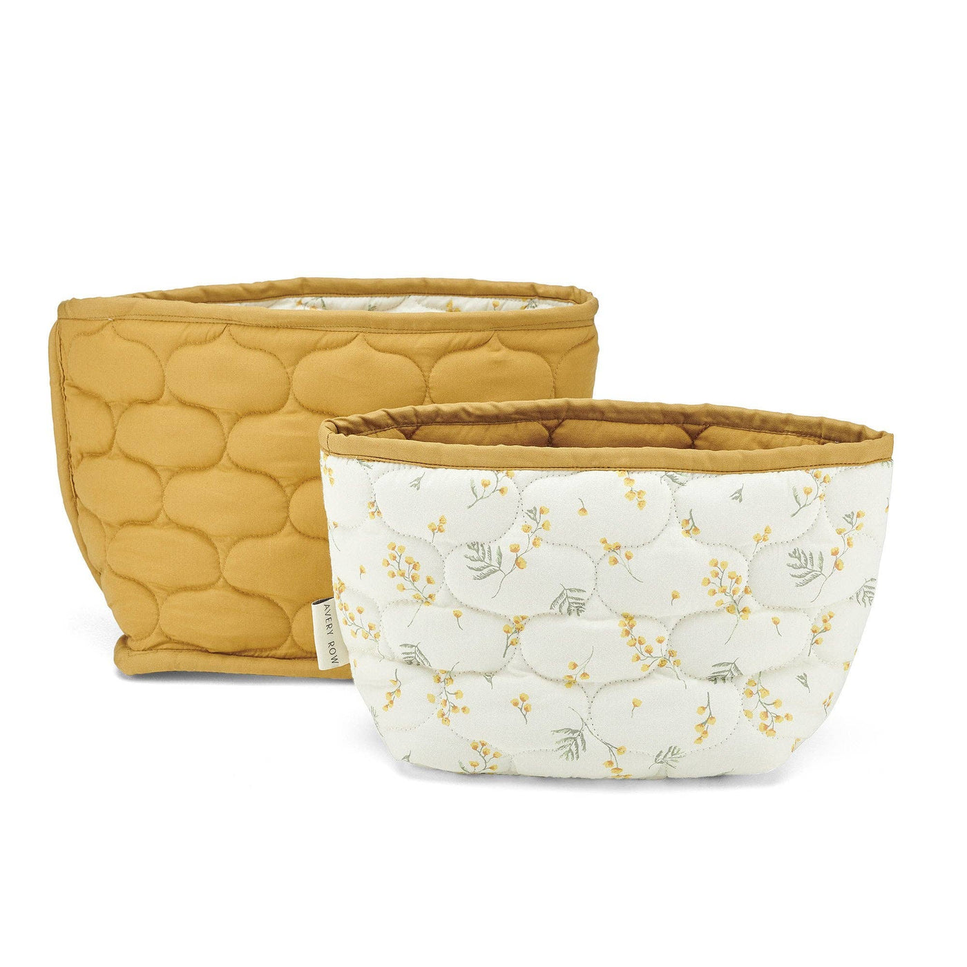 Small Quilted Storage Baskets Set Of 2 - Mimosa - Organic Cotton