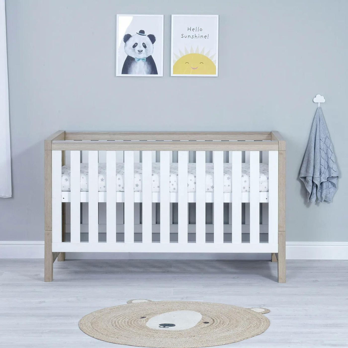 Luno Cot Bed - Oak White