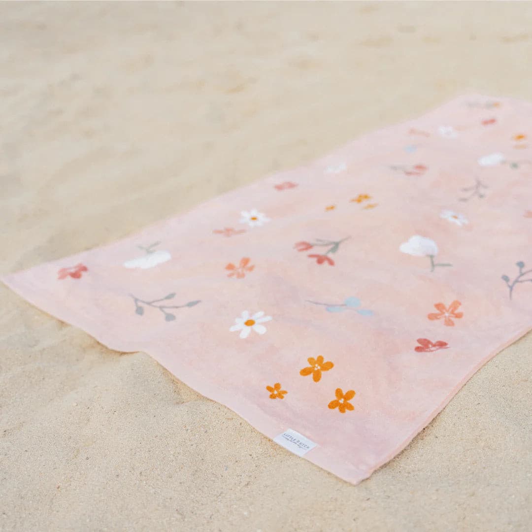 Beach Towel - Flowers & Butterflies