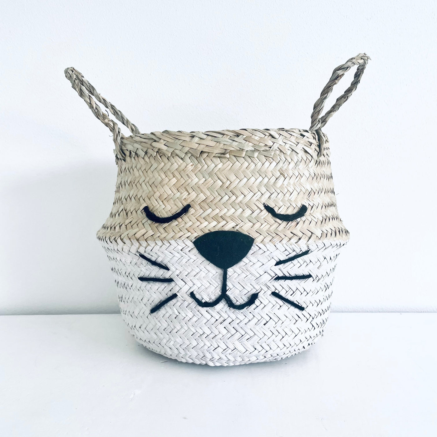White Bottom Whiskers Basket - Small