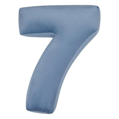 Velvet Number Cushion - Blue