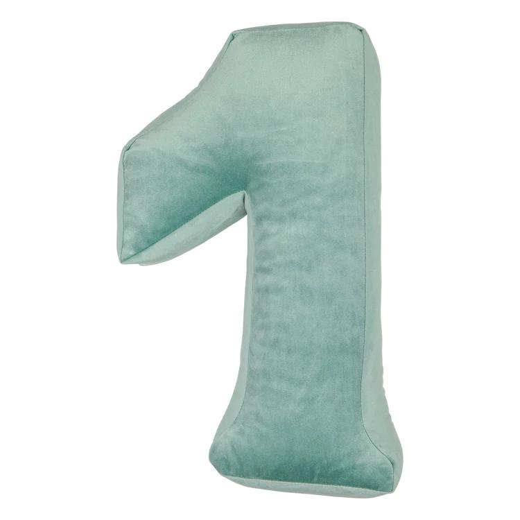 Velvet Number Cushion - Mint