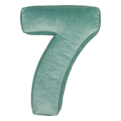 Velvet Number Cushion - Mint
