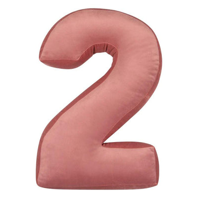 Velvet Number Cushion - Old Rose