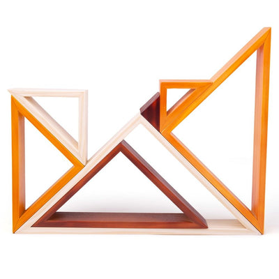 Bigjigs Natural Wooden Stacking Triangles
