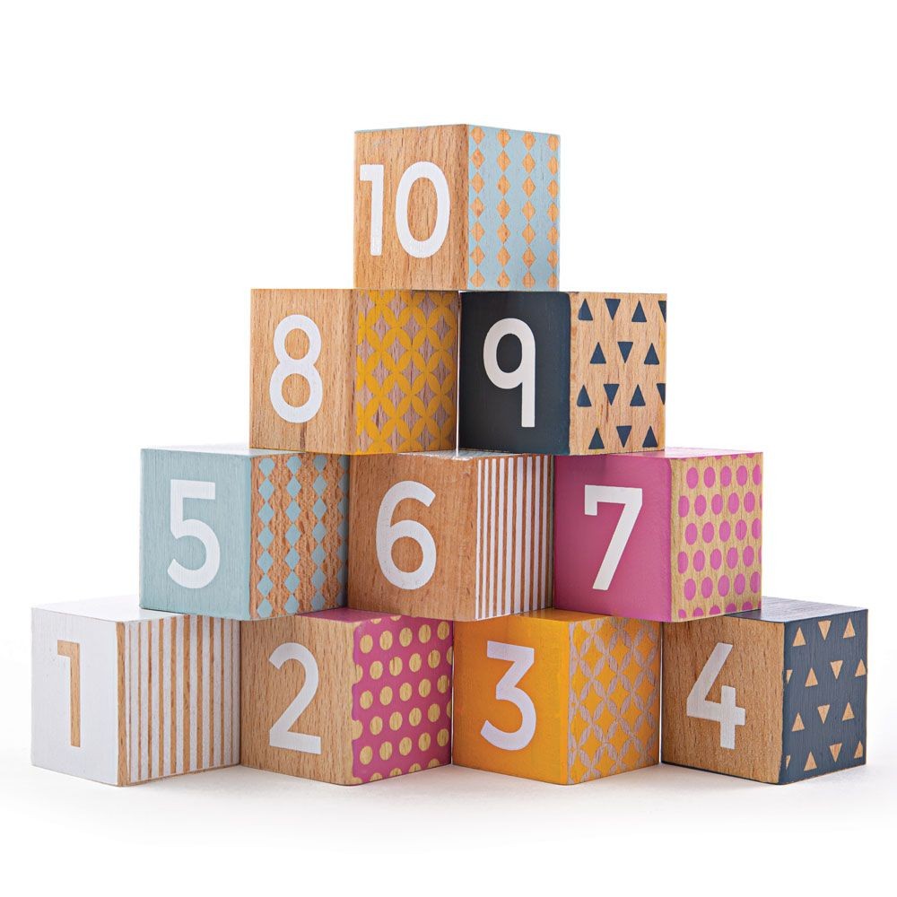 BigJigs Certified Wood Collection - Wooden Number Blocks