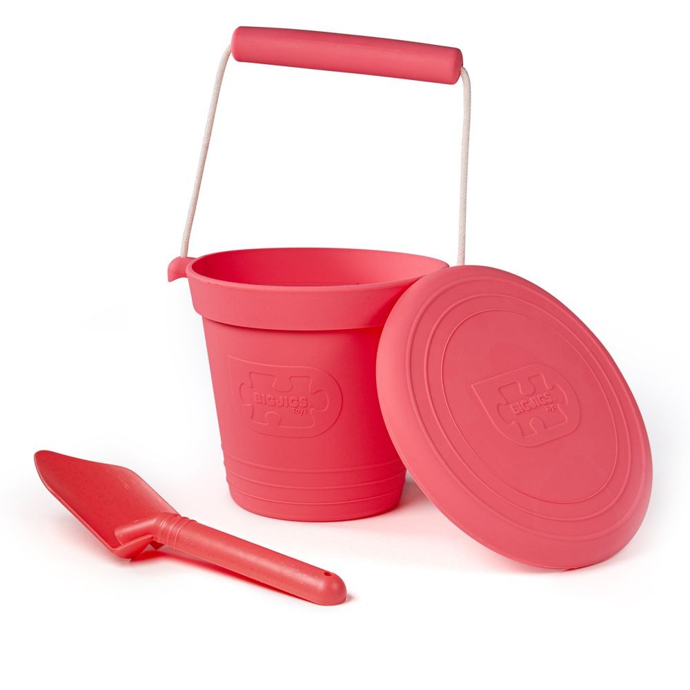 Coral Pink BigJigs Bucket, Spade & Flyer Set