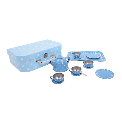 Blue Polka Dot Tea Set