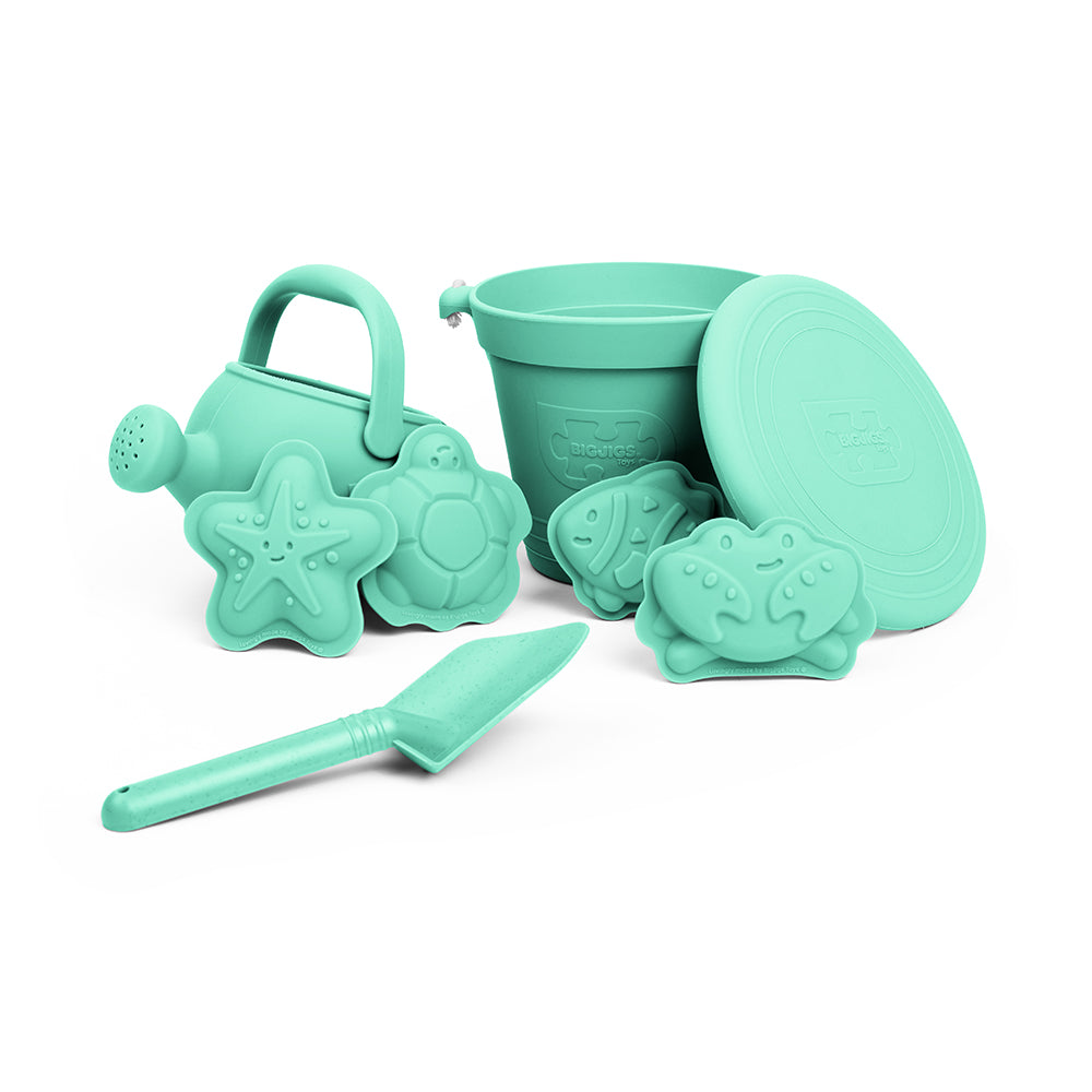 Eggshell Green Silicone Beach Toys Bundle (5 Pieces)