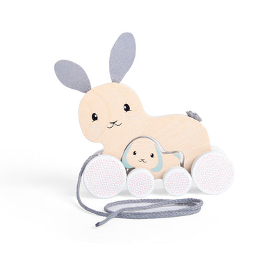 Fsc Pull Along Bunny & Baby-Bigjigs Toys-Yes Bebe