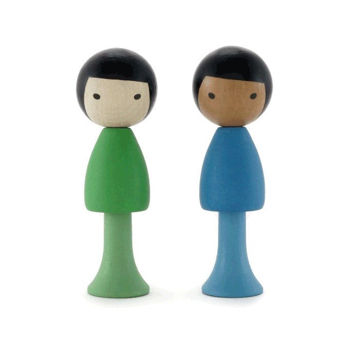 CLiCQUES Wooden Magnetic Peg Dolls - Tai & Nico