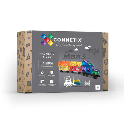 Connetix Magnetic Tiles Rainbow Transport Pack 50 pieces
