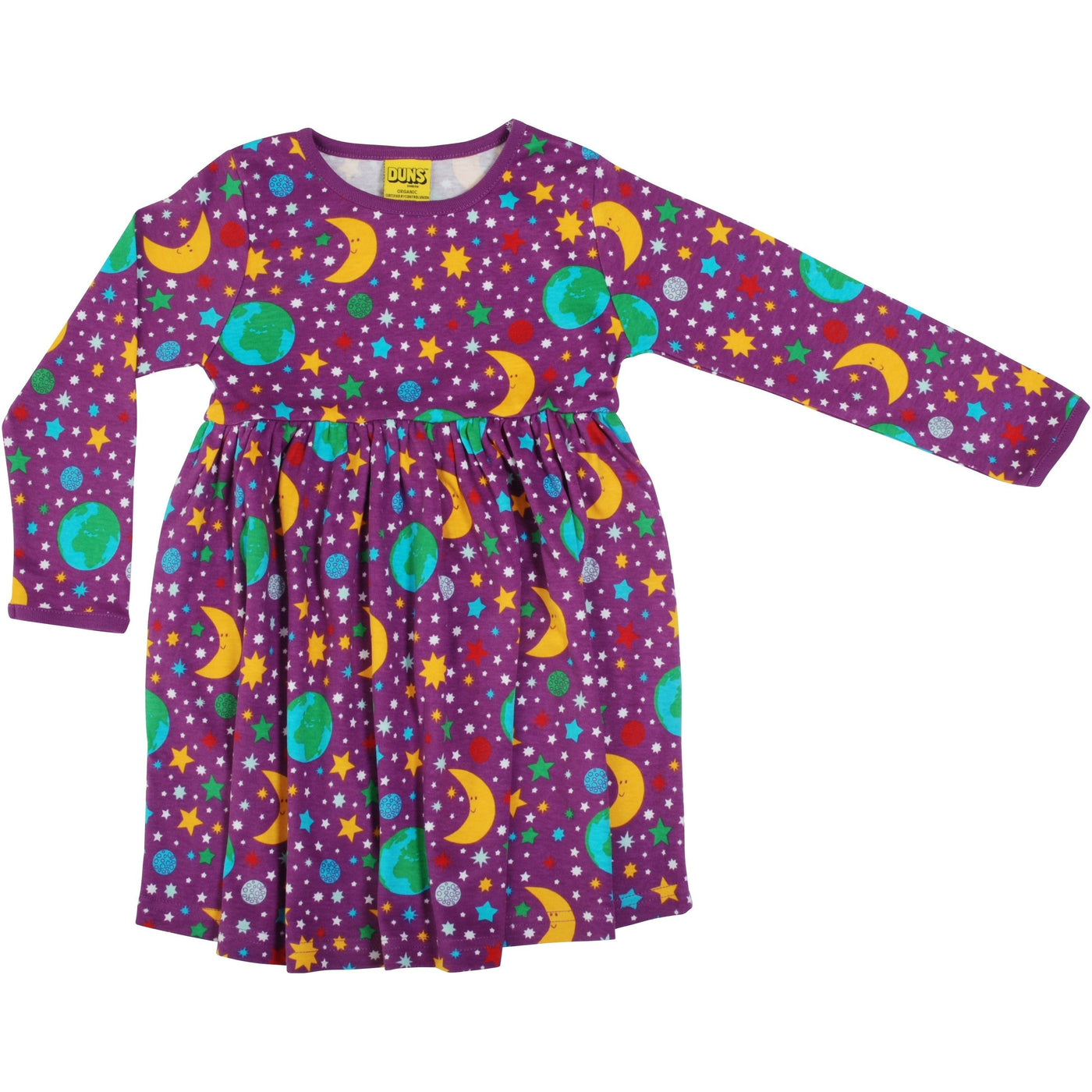 DUNS Long Sleeve Dress with Gather Skirt - Mother Earth Violet