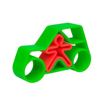 Dena Sensory Silicone Toys -Neon Green Kid and Car Play Set