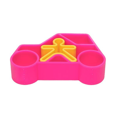 Dena Sensory Silicone Toys -Neon Pink Kid and Car Play Set