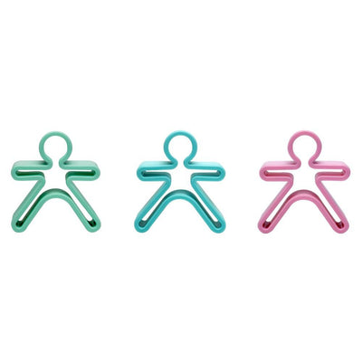Dena Silicone Toy - 3 Piece Person Sensory Set (Blue-Green-Pink Pastel)