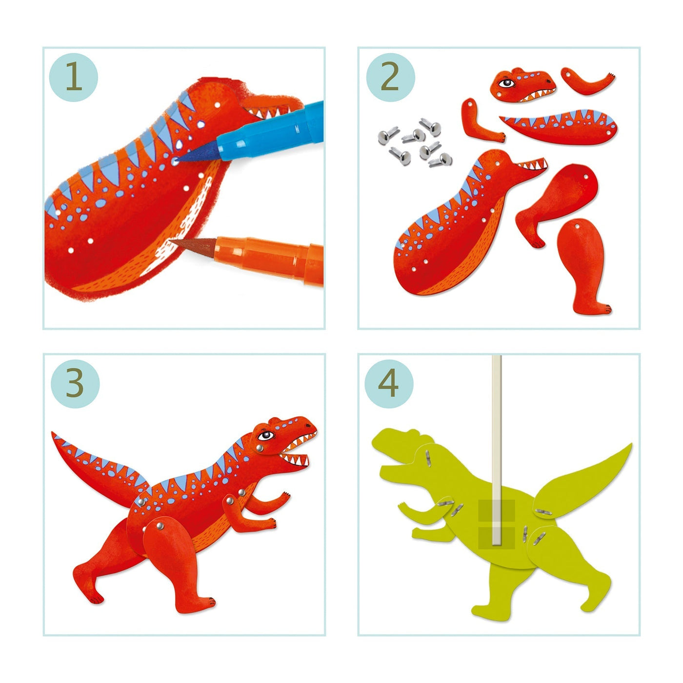 Jumping Jacks -Dinos - Small Gifts For Older Ones - Colouring Surprises