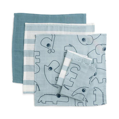 Cloth Wipes GOTS Cotton 5 Pack - Deer Friends - Blue-Reusable Wipes-Done By Deer-Yes Bebe
