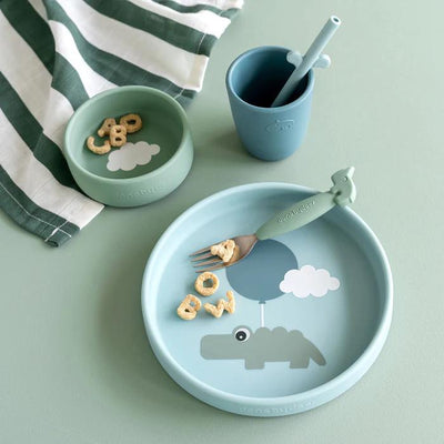 Silicone Dinner Time - Happy Clouds Blue-Silicone Dinner Sets-Done By Deer-Yes Bebe