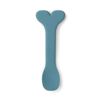 Silicone Stick & Stay Wally Bowl & Baby Spoon - Blue-Silicone Dinner Sets-Done By Deer-Yes Bebe