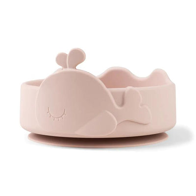 Silicone Stick & Stay Wally Bowl & Baby Spoon - Powder-Silicone Dinner Sets-Done By Deer-Yes Bebe
