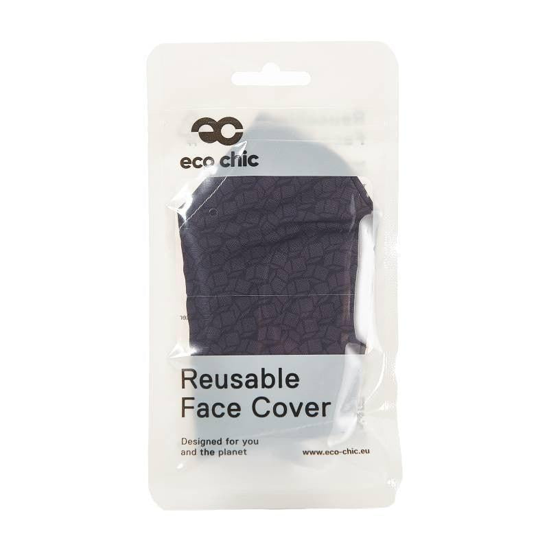 Black Disrupted Cubes Reusable Face Cover