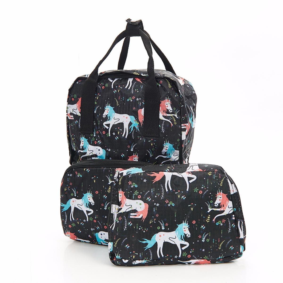 Black Unicorn Mini Foldable Backpack